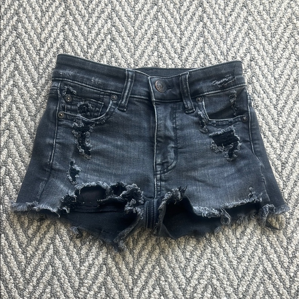 American Eagle Outfitters black Jean Shorts Distressed